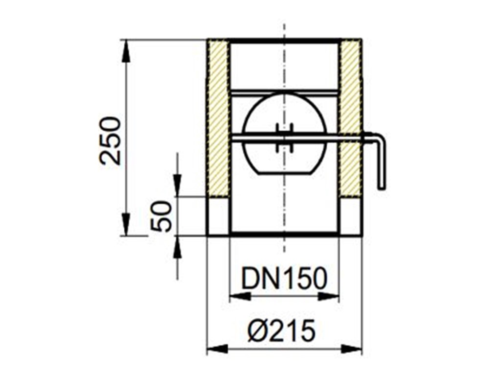 Rauchrohr isoliert mit Drosselklappe Ø innen 150mm, 250mm