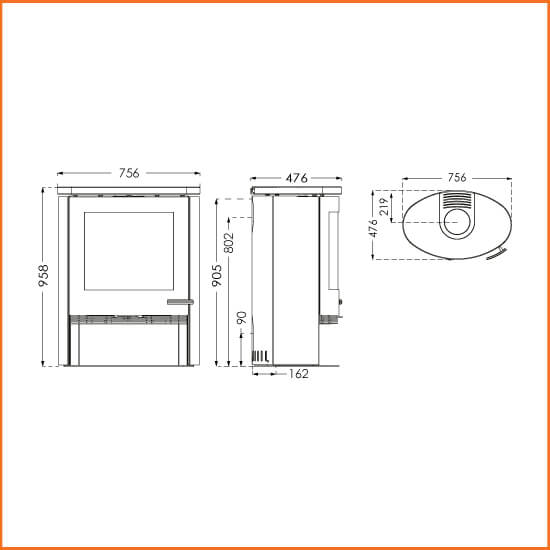 Kaminofen TT 22R 7,5KW